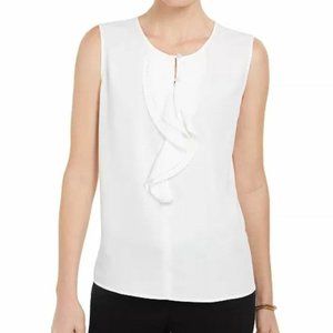 Kasper Ruffled Sleeveless Blouse